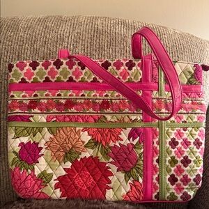 Vera Bradley small tote Hello Dahlia with patent leather trim and straps—2010.